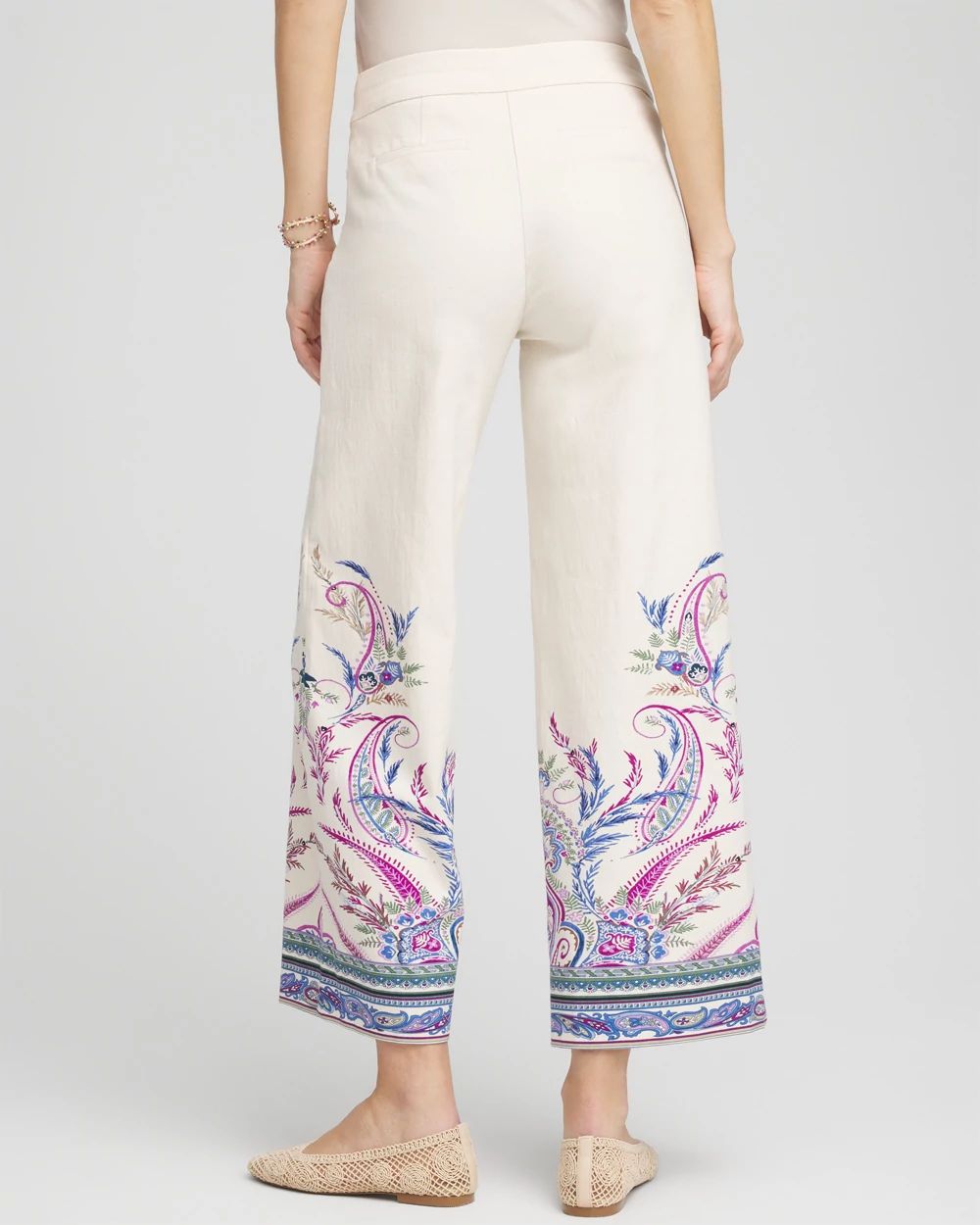 Brigitte™ Paisley Wide-Leg Cropped Pants | Chico's